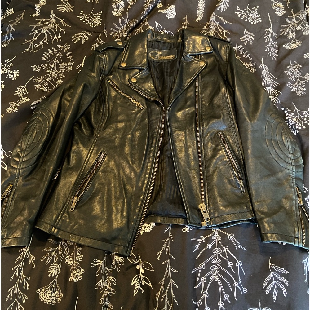 FANEEMA RIVA MOTO LAMBSKIN LEATHER JACKET FOR WOMEN, BLACK